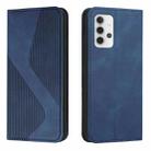 For Samsung Galaxy A32 4G Skin Feel Magnetic S-type Solid Color Horizontal Flip Leather Case with Holder & Card Slot & Wallet(Blue) - 1