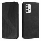 For Samsung Galaxy A32 4G Skin Feel Magnetic S-type Solid Color Horizontal Flip Leather Case with Holder & Card Slot & Wallet(Black) - 1