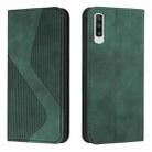 For Samsung Galaxy A50 / A30s / A50s Skin Feel Magnetic S-type Solid Color Horizontal Flip Leather Case with Holder & Card Slot & Wallet(Green) - 1