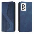 For Samsung Galaxy A72 5G / 4G Skin Feel Magnetic S-type Solid Color Horizontal Flip Leather Case with Holder & Card Slot & Wallet(Blue) - 1