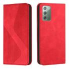 For Samsung Galaxy Note20 Skin Feel Magnetic S-type Solid Color Horizontal Flip Leather Case with Holder & Card Slot & Wallet(Red) - 1