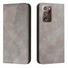 For Samsung Galaxy Note20 Ultra Skin Feel Magnetic S-type Solid Color Horizontal Flip Leather Case with Holder & Card Slot & Wallet(Grey) - 1
