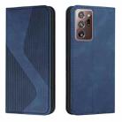 For Samsung Galaxy Note20 Ultra Skin Feel Magnetic S-type Solid Color Horizontal Flip Leather Case with Holder & Card Slot & Wallet(Blue) - 1