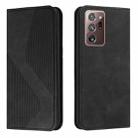 For Samsung Galaxy Note20 Ultra Skin Feel Magnetic S-type Solid Color Horizontal Flip Leather Case with Holder & Card Slot & Wallet(Black) - 1