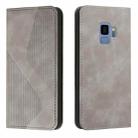 For Samsung Galaxy S9 Skin Feel Magnetic S-type Solid Color Horizontal Flip Leather Case with Holder & Card Slot & Wallet(Grey) - 1