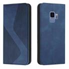 For Samsung Galaxy S9 Skin Feel Magnetic S-type Solid Color Horizontal Flip Leather Case with Holder & Card Slot & Wallet(Blue) - 1