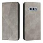 For Samsung Galaxy S10e Skin Feel Magnetic S-type Solid Color Horizontal Flip Leather Case with Holder & Card Slot & Wallet(Grey) - 1