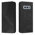 For Samsung Galaxy S10e Skin Feel Magnetic S-type Solid Color Horizontal Flip Leather Case with Holder & Card Slot & Wallet(Black) - 1