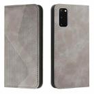 For Samsung Galaxy S20 Skin Feel Magnetic S-type Solid Color Horizontal Flip Leather Case with Holder & Card Slot & Wallet(Grey) - 1