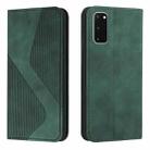 For Samsung Galaxy S20 Skin Feel Magnetic S-type Solid Color Horizontal Flip Leather Case with Holder & Card Slot & Wallet(Green) - 1