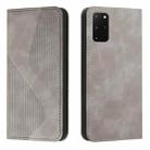 For Samsung Galaxy S20+ Skin Feel Magnetic S-type Solid Color Horizontal Flip Leather Case with Holder & Card Slot & Wallet(Grey) - 1
