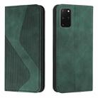 For Samsung Galaxy S20+ Skin Feel Magnetic S-type Solid Color Horizontal Flip Leather Case with Holder & Card Slot & Wallet(Green) - 1