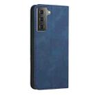 For Samsung Galaxy S21+ 5G Skin Feel Magnetic S-type Solid Color Horizontal Flip Leather Case with Holder & Card Slot & Wallet(Blue) - 3