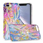 Laser Glitter Watercolor Pattern Shockproof Protective Case with Ring Holder For iPhone 8 Plus / 7 Plus(FD1) - 1