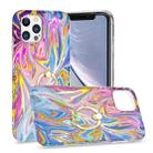 For iPhone 11 Pro Max Laser Glitter Watercolor Pattern Shockproof Protective Case with Ring Holder (FD1) - 1