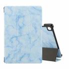 For Samsung Galaxy Tab A7 Lite T220/T225 Marble Texture Pattern Horizontal Flip Leather Case, with Three-folding Holder & Sleep / Wake-up(Blue) - 1