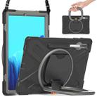 For Samsung Galaxy Tab S8+ / Tab S8 Plus /  Tab S7 FE / Tab S7+ T970/T975 Silicone + PC Protective Case with Holder & Shoulder Strap(Black+Gray) - 1