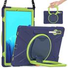 For Samsung Galaxy Tab S8+ / Tab S8 Plus /  Tab S7 FE / Tab S7+ T970/T975 Silicone + PC Protective Case with Holder & Shoulder Strap(NavyBlue+Lime) - 1