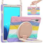 For Samsung Galaxy Tab S8+ / Tab S8 Plus /  Tab S7 FE / Tab S7+ T970/T975 Silicone + PC Protective Case with Holder & Shoulder Strap(Colorful Pink) - 1