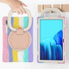 For Samsung Galaxy Tab S8+ / Tab S8 Plus /  Tab S7 FE / Tab S7+ T970/T975 Silicone + PC Protective Case with Holder & Shoulder Strap(Colorful Pink) - 7