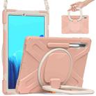 For Samsung Galaxy Tab S8+ / Tab S8 Plus /  Tab S7 FE / Tab S7+ T970/T975 Silicone + PC Protective Case with Holder & Shoulder Strap(Rose Gold) - 1