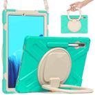 For Samsung Galaxy Tab S8+ / Tab S8 Plus /  Tab S7 FE / Tab S7+ T970/T975 Silicone + PC Protective Case with Holder & Shoulder Strap(Mint Green) - 1