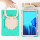 For Samsung Galaxy Tab S8+ / Tab S8 Plus /  Tab S7 FE / Tab S7+ T970/T975 Silicone + PC Protective Case with Holder & Shoulder Strap(Mint Green) - 7
