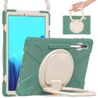 For Samsung Galaxy Tab S8+ / Tab S8 Plus /  Tab S7 FE / Tab S7+ T970/T975 Silicone + PC Protective Case with Holder & Shoulder Strap(Emerald Green) - 1
