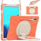 For Samsung Galaxy Tab S8+ / Tab S8 Plus /  Tab S7 FE / Tab S7+ T970/T975 Silicone + PC Protective Case with Holder & Shoulder Strap(Living Coral) - 1