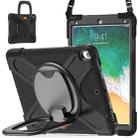 For iPad Pro 10.5 2017 / Air 10.5 2019 Silicone + PC Protective Case with Holder & Shoulder Strap(Black+Black) - 2