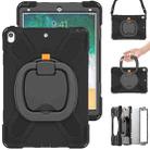 For iPad Pro 10.5 2017 / Air 10.5 2019 Silicone + PC Protective Case with Holder & Shoulder Strap(Black+Black) - 3