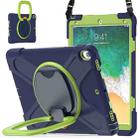 For iPad Pro 10.5 2017 / Air 10.5 2019 Silicone + PC Protective Case with Holder & Shoulder Strap(NavyBlue+Lime) - 2