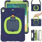 For iPad Pro 10.5 2017 / Air 10.5 2019 Silicone + PC Protective Case with Holder & Shoulder Strap(NavyBlue+Lime) - 3