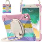 For iPad Pro 10.5 2017 / Air 10.5 2019 Silicone + PC Protective Case with Holder & Shoulder Strap(Colorful Pink) - 2