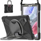 For Samsung Galaxy Tab A7 Lite T220 / T225 Silicone + PC Protective Case with Holder & Shoulder Strap(Black+Gray) - 1