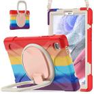 For Samsung Galaxy Tab A7 Lite T220 / T225 Silicone + PC Protective Case with Holder & Shoulder Strap(Colorful Red) - 1