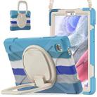 For Samsung Galaxy Tab A7 Lite T220 / T225 Silicone + PC Protective Case with Holder & Shoulder Strap(Colorful Blue) - 1