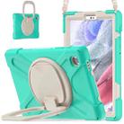 For Samsung Galaxy Tab A7 Lite T220 / T225 Silicone + PC Protective Case with Holder & Shoulder Strap(Mint Green) - 1