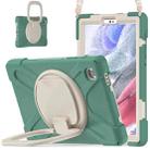 For Samsung Galaxy Tab A7 Lite T220 / T225 Silicone + PC Protective Case with Holder & Shoulder Strap(Emerald Green) - 1