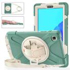 For Samsung Galaxy Tab A7 Lite T220 / T225 Silicone + PC Protective Case with Holder & Shoulder Strap(Emerald Green) - 1