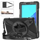 For Samsung Galaxy Tab A7 Lite T220 / T225 Silicone + PC Protective Case with Holder & Shoulder Strap(Black) - 1