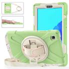 For Samsung Galaxy Tab A7 Lite T220 / T225 Silicone + PC Protective Case with Holder & Shoulder Strap(Matcha Green) - 1