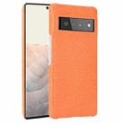 For Google Pixel 6 Pro Shockproof Crocodile Texture PC + PU Case(Orange) - 1