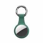 Round Shape Anti-scratch Shockproof Silicone Protective Cover Case with Keychain Hook Loop For AirTag(Green) - 1