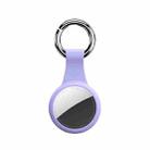 Round Shape Anti-scratch Shockproof Silicone Protective Cover Case with Keychain Hook Loop For AirTag(Purple) - 1