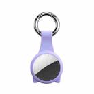 Cat Ear Anti-scratch Shockproof Silicone Protective Cover Case with Keychain Hook Loop For AirTag(Purple) - 1