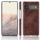 For Google Pixel 6 Pro Shockproof Litchi Texture PC + PU Case(Brown) - 1