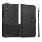 For iPhone X / XS Calf Texture 2 in 1 Detachable Magnetic Back Cover Horizontal Flip Leather Case with Holder & Card Slots & Wallet & Photo Frame(Black) - 1