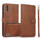 For iPhone X / XS Calf Texture 2 in 1 Detachable Magnetic Back Cover Horizontal Flip Leather Case with Holder & Card Slots & Wallet & Photo Frame(Brown) - 1
