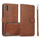 For iPhone XS Max Calf Texture 2 in 1 Detachable Magnetic Back Cover Horizontal Flip Leather Case with Holder & Card Slots & Wallet & Photo Frame(Brown) - 1